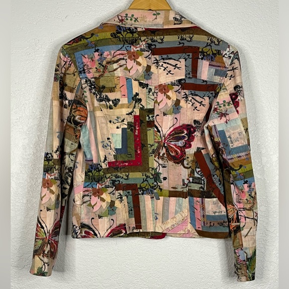 Walking Art Australia  Vintage Butterfly print button front jacket Rare Unique - Picture 3 of 6